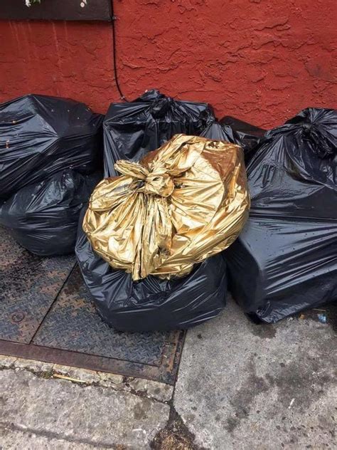 gold trash bag meme